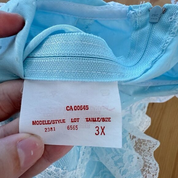 Vintage Girl's Dress Blue Tiered Ruffle Victorian Style Lace 3T - Picture 4 of 5